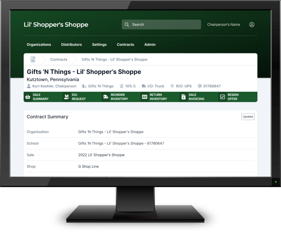 Online access to your Chairperson Portal | Lil' Shopper's Shoppe